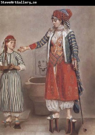 Jean-Etienne Liotard Dame franque vetue a la turque et sa servante (mk32)
